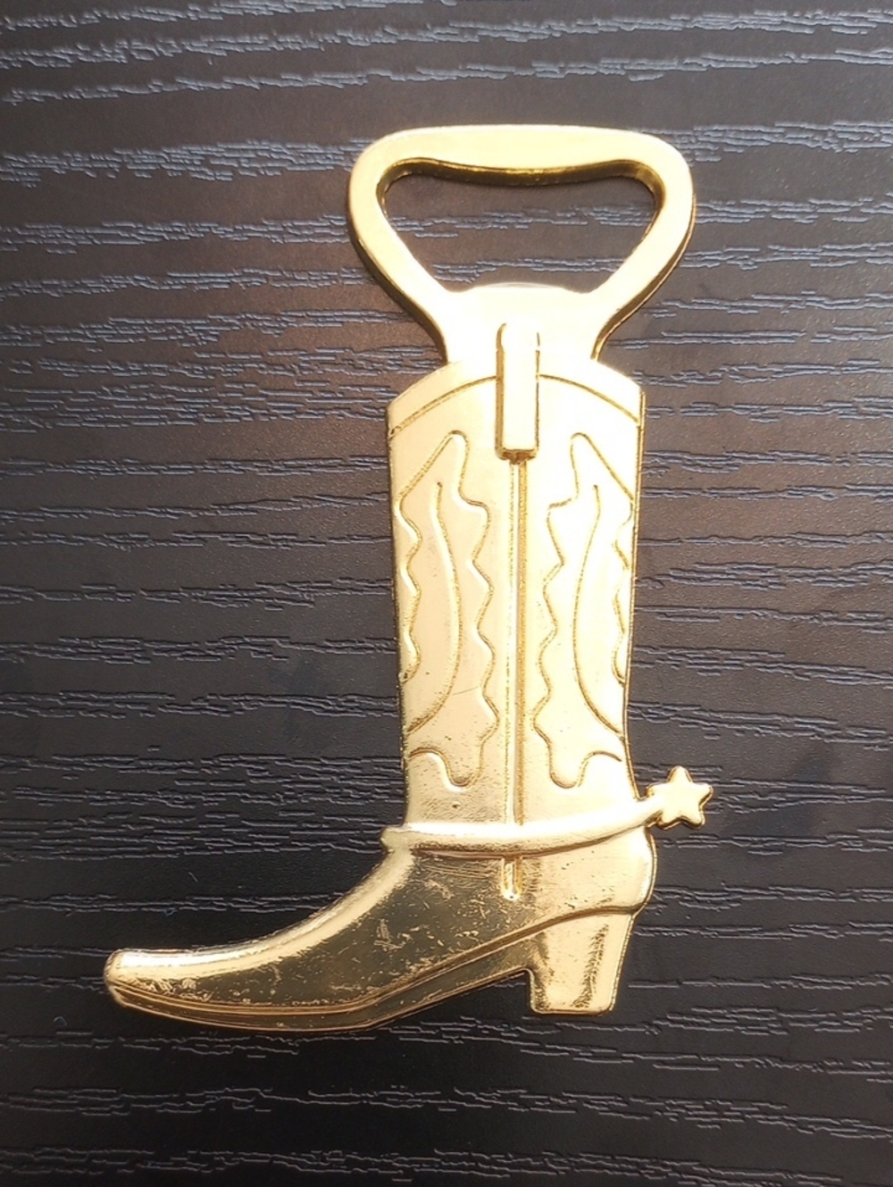 Golden Cowboy Boot Bottle Metal Opener
